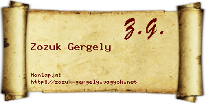 Zozuk Gergely névjegykártya